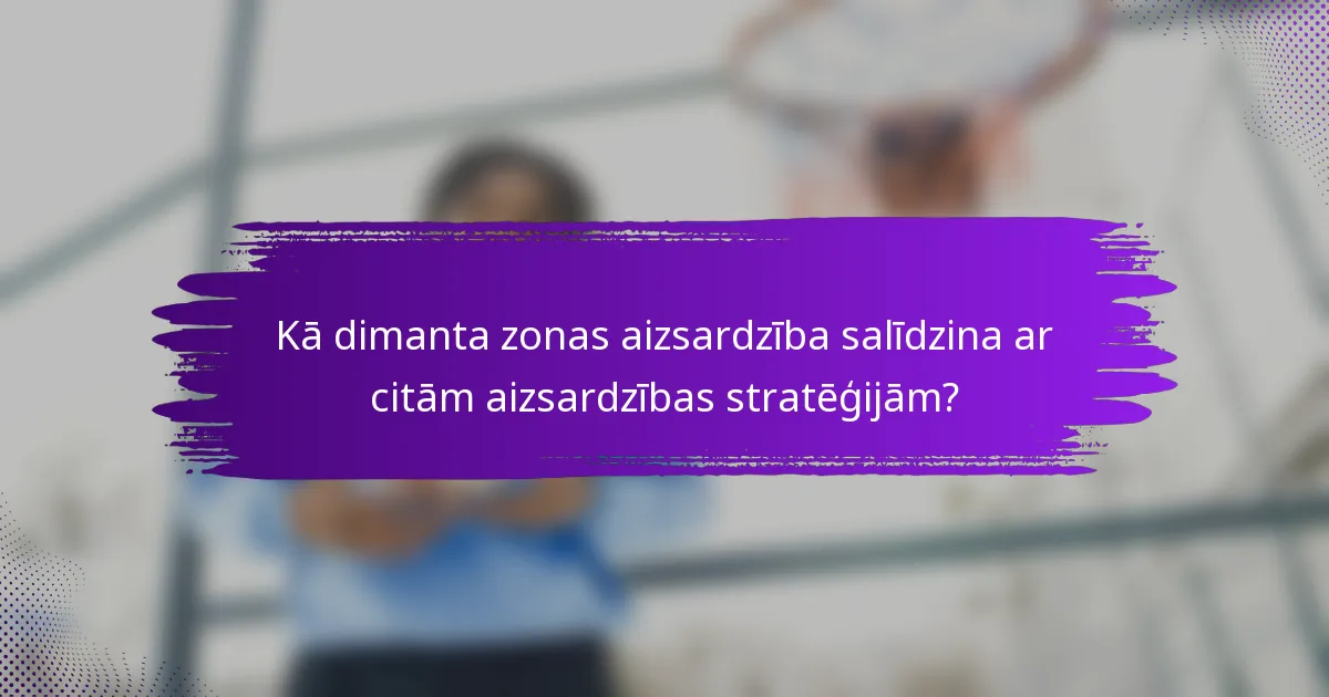 Kā dimanta zonas aizsardzība salīdzina ar citām aizsardzības stratēģijām?