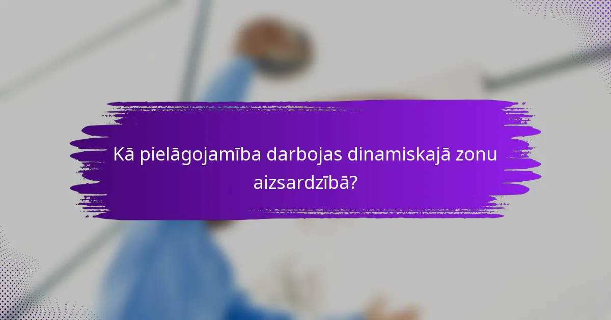 Kā pielāgojamība darbojas dinamiskajā zonu aizsardzībā?