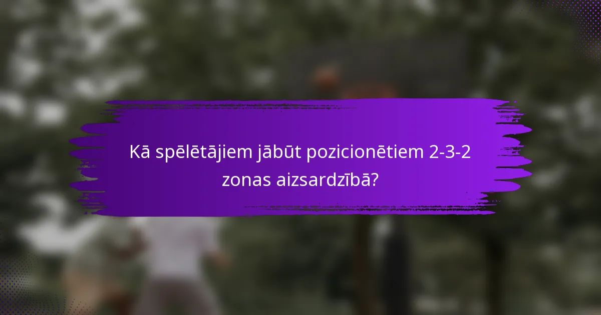 Kā spēlētājiem jābūt pozicionētiem 2-3-2 zonas aizsardzībā?