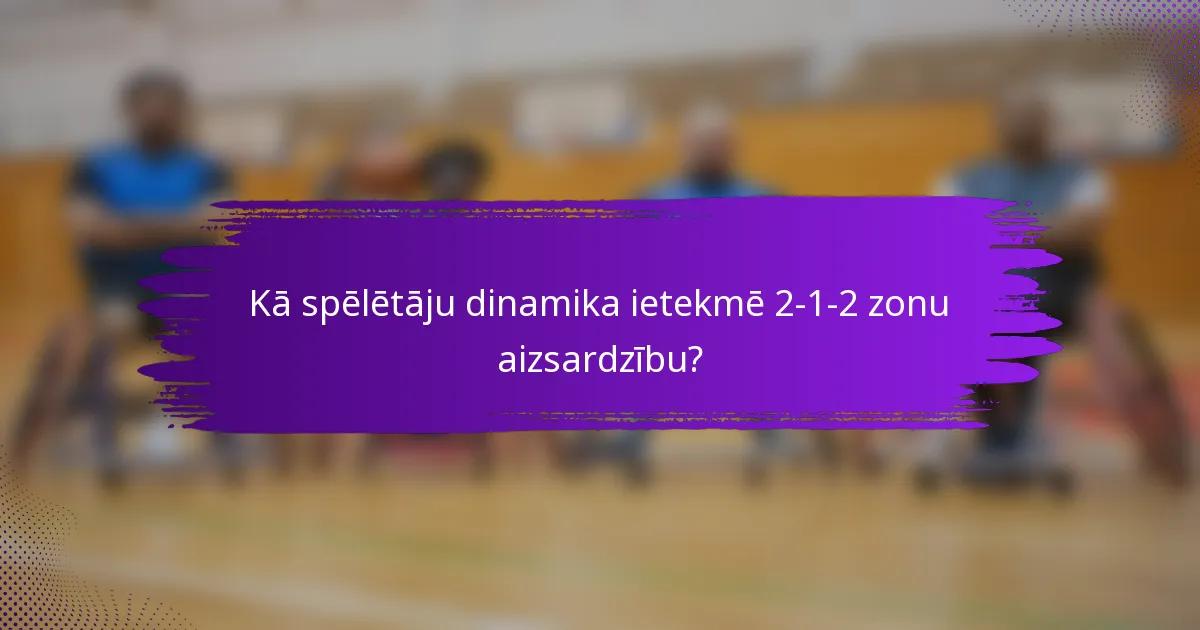 Kā spēlētāju dinamika ietekmē 2-1-2 zonu aizsardzību?