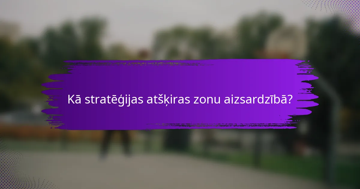 Kā stratēģijas atšķiras zonu aizsardzībā?