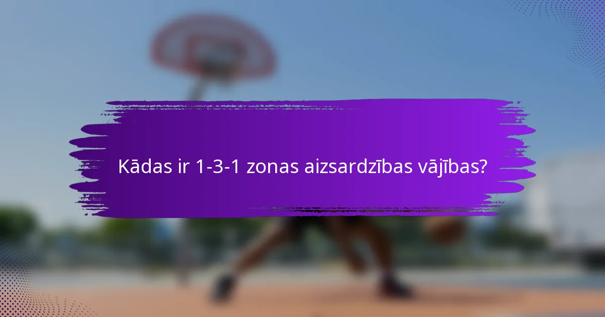 Kādas ir 1-3-1 zonas aizsardzības vājības?
