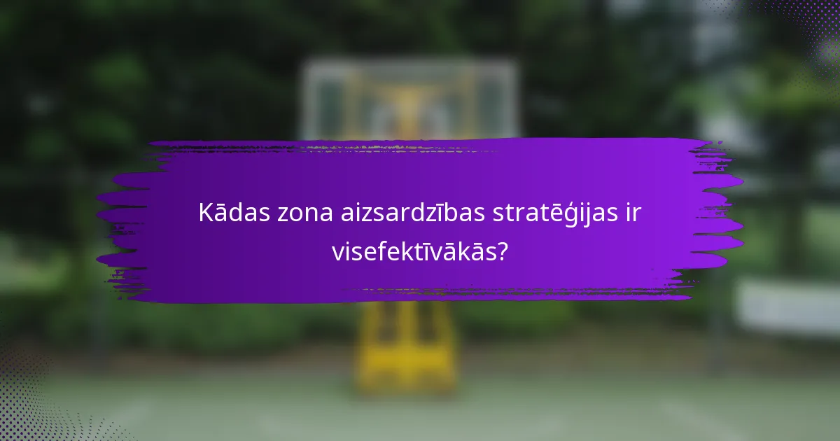 Kādas zona aizsardzības stratēģijas ir visefektīvākās?
