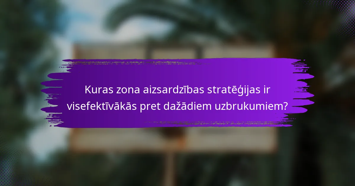 Kuras zona aizsardzības stratēģijas ir visefektīvākās pret dažādiem uzbrukumiem?